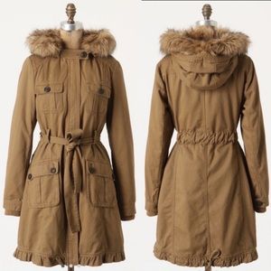 Anthropologie Sherpa lined jacket coat trench Daughters of the Liberation 0 XS S